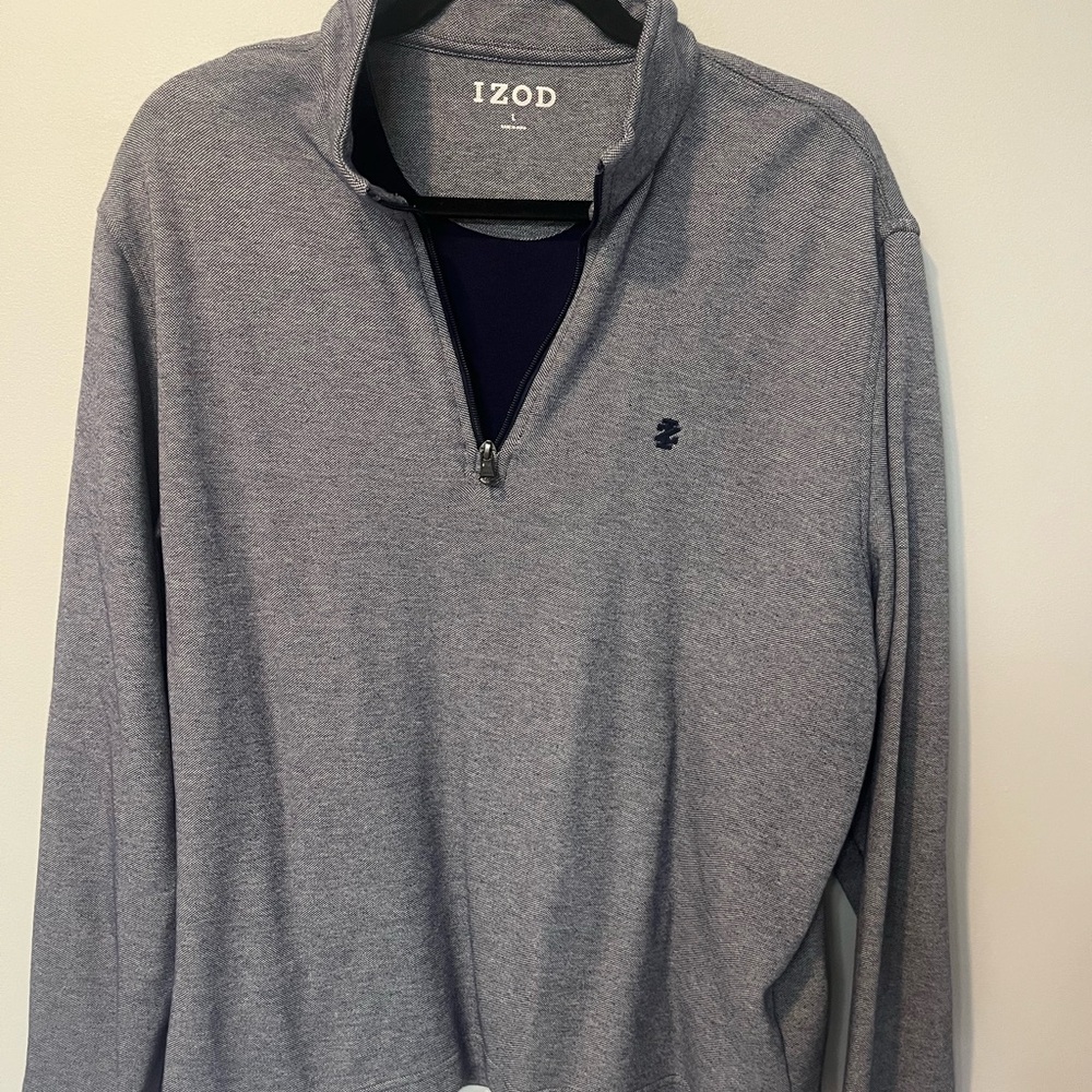 IZOD Men's Blue Zip-Up Sweater
